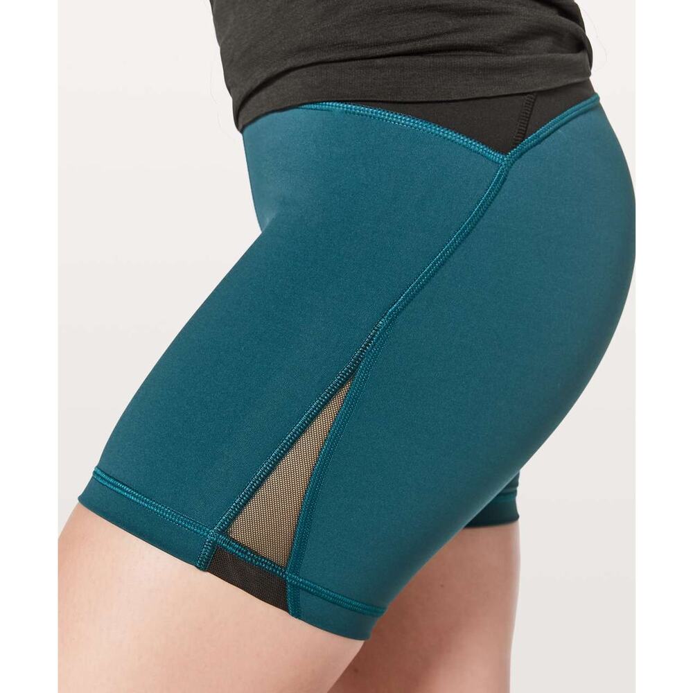 Lululemon Train Times Short 6" Color Block | Nile Blue Black | SZ 6